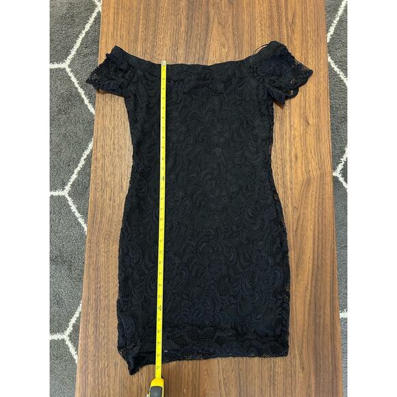 AMBIANCE Short Sleeve Off The Shoulder Lace Bodycon Mini Dress Size Medium - Picture 5 of 7